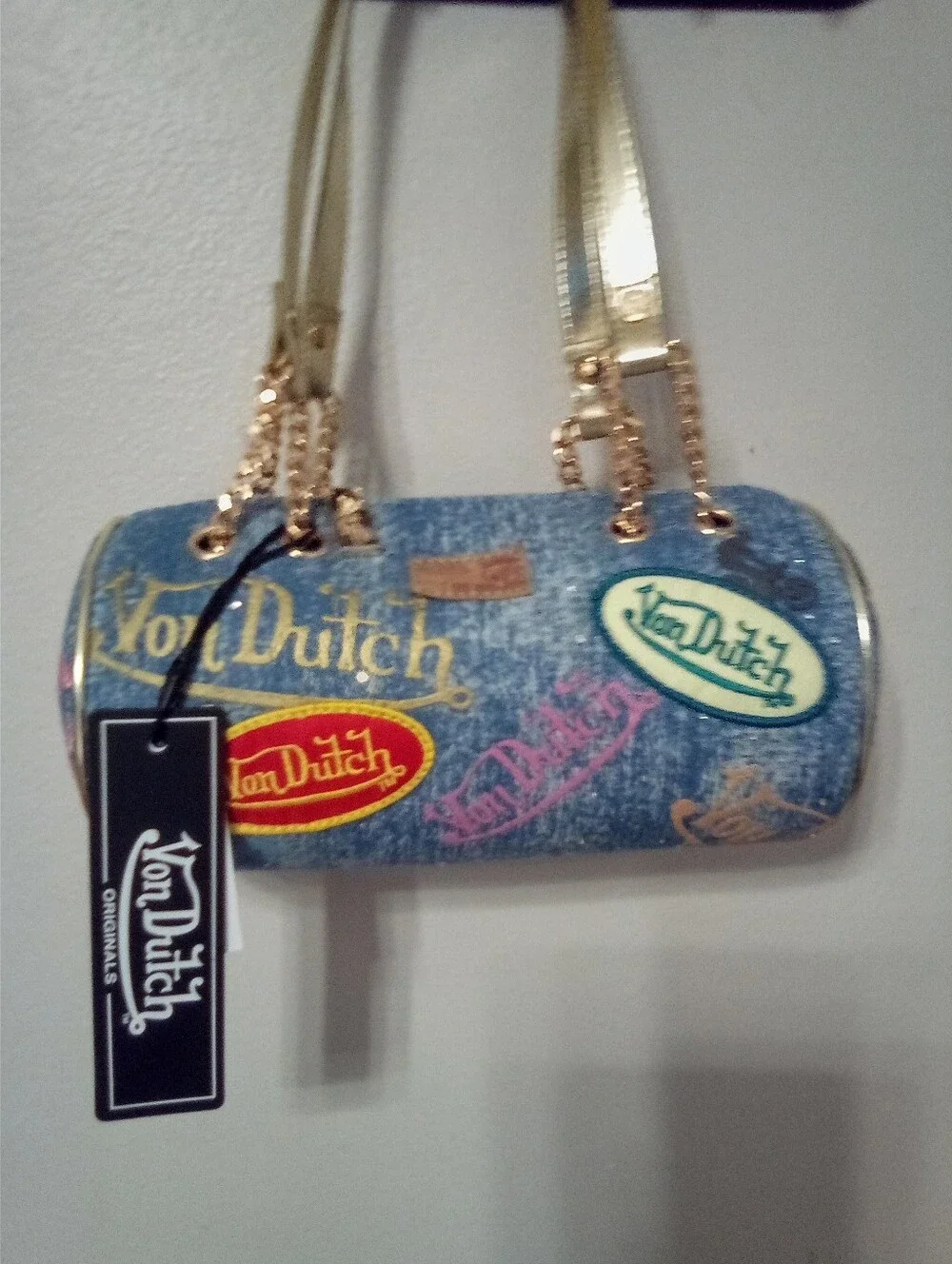 Von Dutch Pretty Blue Tube Satchel